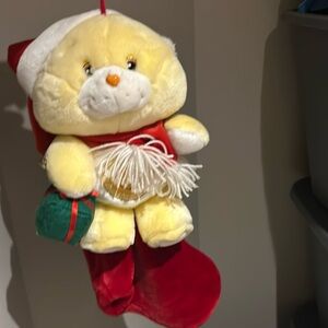 VTG - Care Bears Funshine Bear Plush Christmas Stocking 2003 American Greetings